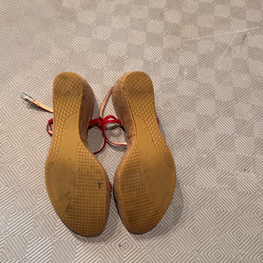 Stuart Weitzman Red Strappy Sandals size 9 - Picture 4 of 9